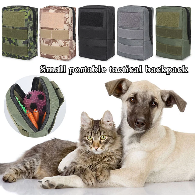 High Capacity Tactical Dog Harness Puppy Snack Bag Portable Outdoor Pet Backpack