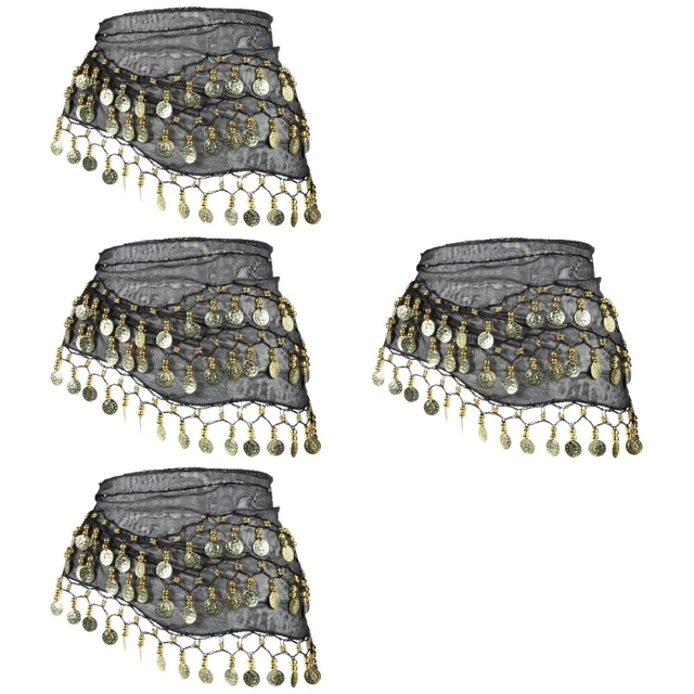 4pcs Bauch Tanz Hüfte Schal Bauch Tanz Taillengürtel Taille Tanz Kostüm