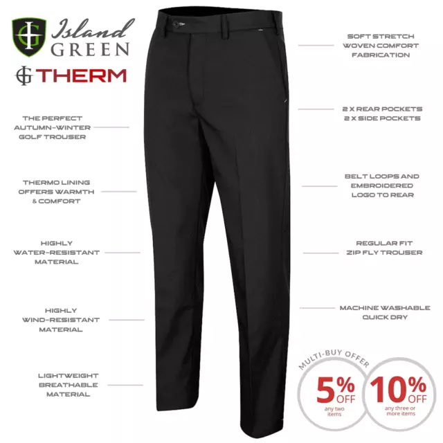 Island Green 2023 Herren Ig-Therm Allwetter Winter Golfhose / @ 50 % Rabatt Uvp 2