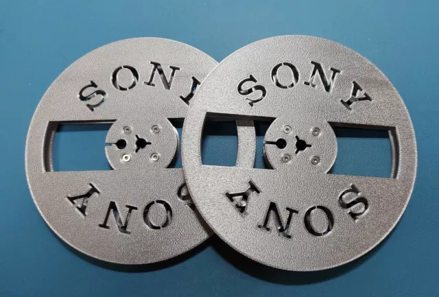 Sony reel to reel Tape spools 7" (pair) 3D printed (Plastic) in Silver