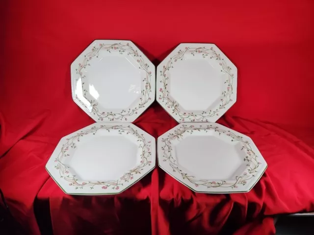 4 x Johnson Brothers Eternal Beau Octagonal 10" Dinner Plates Vintage VGC