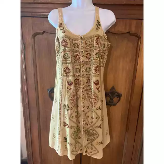 Boho Gypsy Rayon Sleeveless Free People Style Dress Made In India