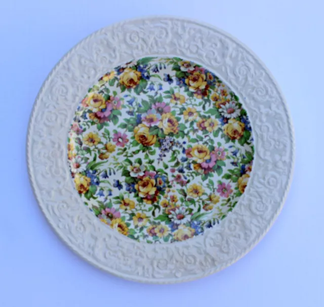 Vintage Royal Winton Grimwades Chintz Bedale 9" Round China Plate England