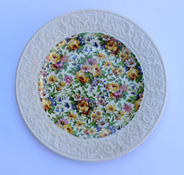 Vintage Royal Winton Grimwades Floral Chintz Bedale 9" Round China Plate England