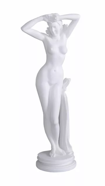 Frauenakt Göttin Venus Alabaster Frauenfigur Skulptur Nackte Dekofigur Antikstil