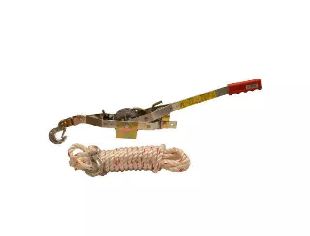 Rope Puller Come Along Tool 3/4 Ton Capacity 10:1 Leverage with 20 ft Rope