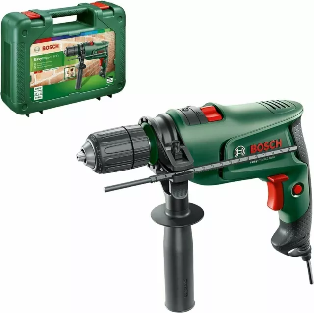 Bosch Electric Hammer Drill EasyImpact 600 Tool With Green Carrying Case 600W