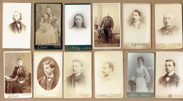 Nice group of Twelve cdv photographs (1860 - 80s) some named