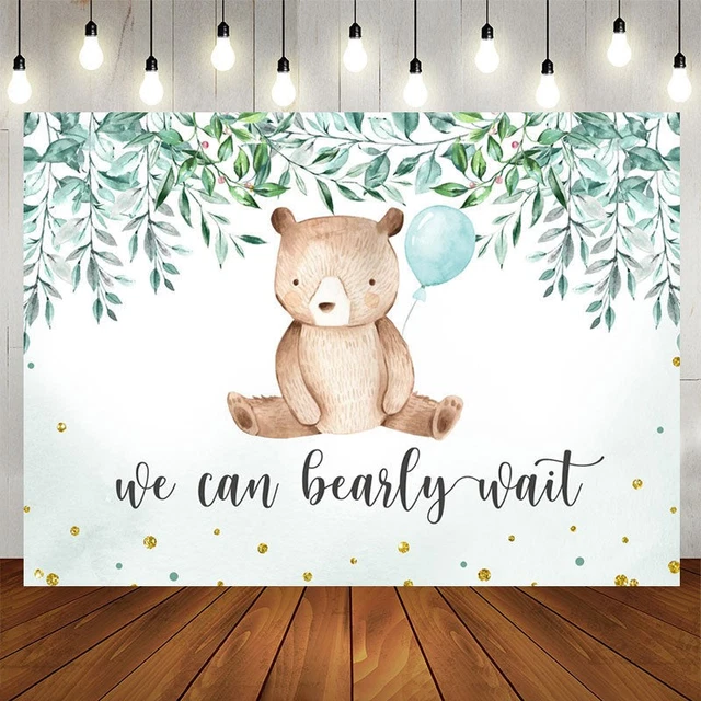 WE CAN BEARLY wait teddy bear baby shower Backdrop $36.09 - PicClick AU