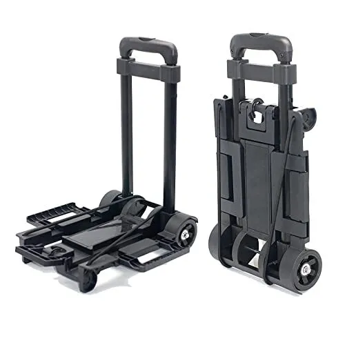 Folding Luggage Cart with Expandable Chassis,2 Wheels Folding Hand Truck