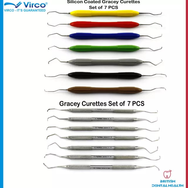 Periodontal Dental Silicone Coated Grip And Solid Gracey Curettes & Root Scaler