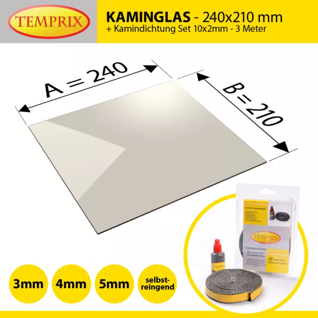 Verre De Cheminée Et Poêle Vitre d'insert résistant au feu Four Temprix