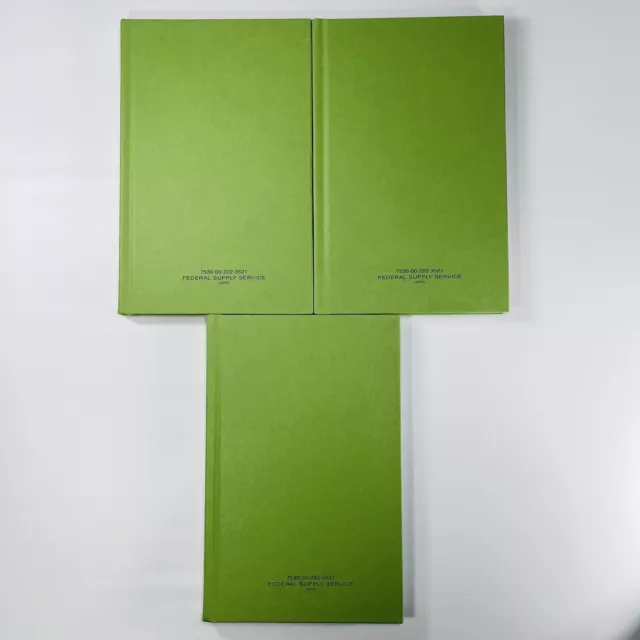 Lot Of 3 Green Military Log Record Note Book 5-1/4 X 8 Federal Supply Service