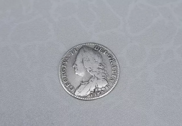 1746 King George II Lima Silver Sixpence Coin