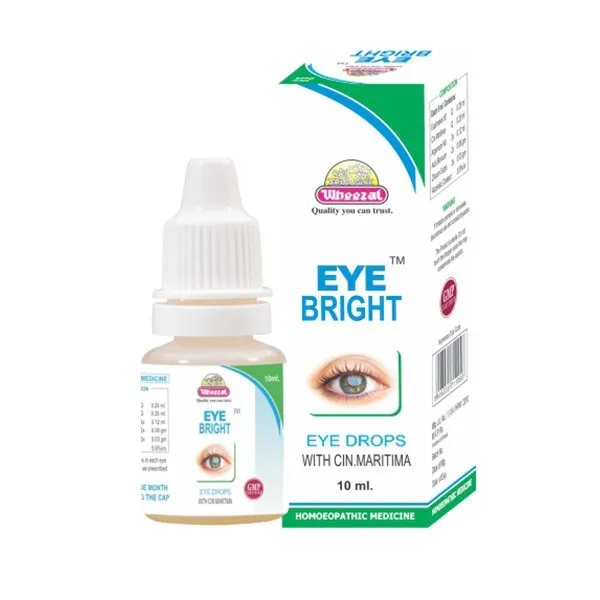 Wheezal EYE BRIGHT (Eye Drops) 10ml for Eye Strain, Watery Eyes & Irritation