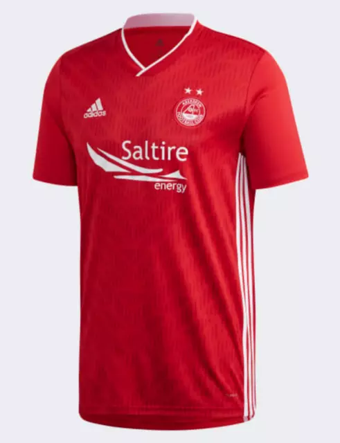 Brandneu: Aberdeen FC Heim Fußball Trikot offiziell Adidas Herren rot - Größe Large