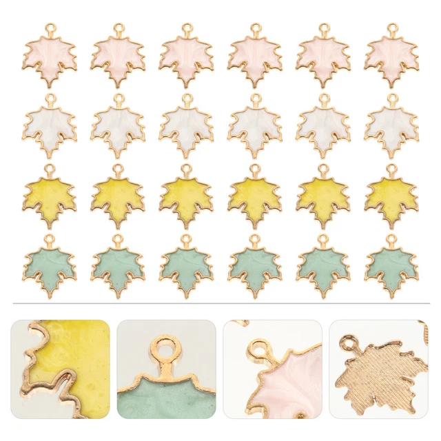 40 Pcs Ahornblattverzierung Ahornblatt-Anhänger Legierung Bling-Ohrringe Charme