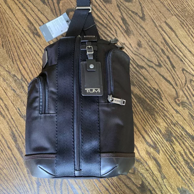 TUMI 02223393HKO Higgins Sling Ballistic Nylon Men's Black Hickory NWT