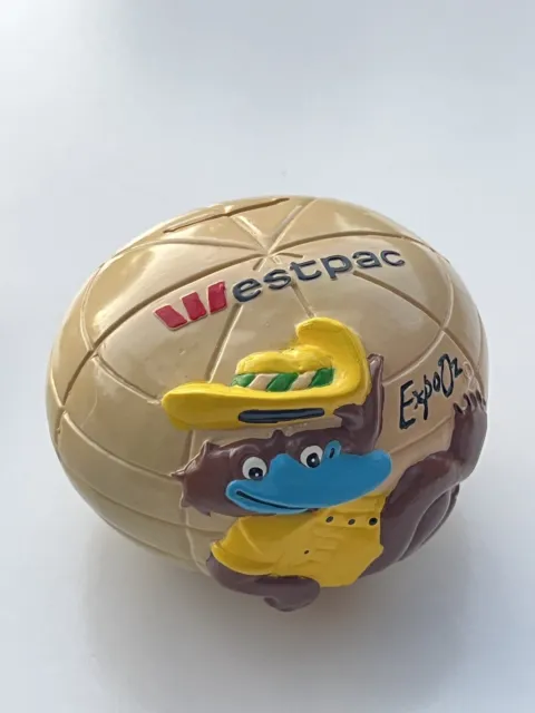 Westpac Expo 88 Oz Platypus - Piggy Bank - 1988 Money Box GUC