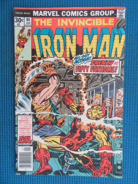 Invincible Iron Man # 94 - (Vg+) -Frenzy At Fifty Fathoms-Cunning Cutlass Kraken