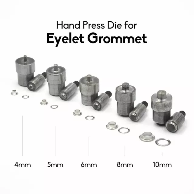 Eyelet Grommet Die For Hand Press 1Set 4mm 5mm 6mm 8mm 10mm 12mm 14mm 20mm