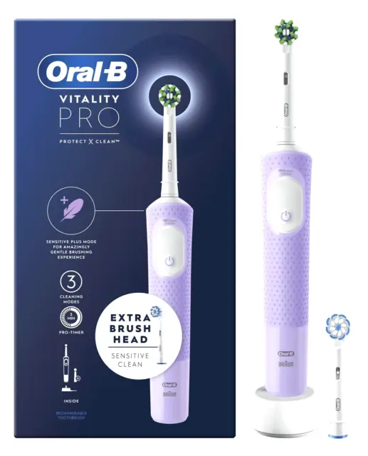 Oral-B Vitality Pro Spazzolino elettrico ricaricabile + 2 testine, lilla
