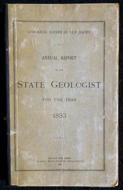 Geology, New Jersey, 1893, Original NJ Geological Survey Annual Report, Maps