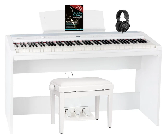Clavier Piano Numérique Synthétiseur USB MIDI Stagepiano Maison Set Casque Blanc
