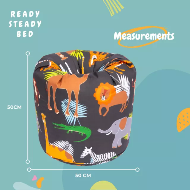 Ready Steady Bed Africa Childrens Character Bean Bag Chair Kids Playroom Beanbag 2