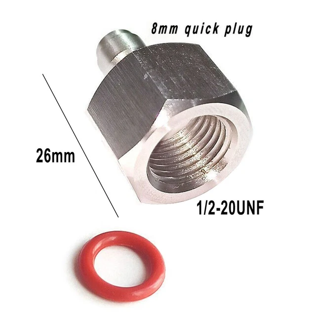 Durable Et Pratique Mâle Prise 8mm Mâle for 12g/16g Cylindres 1 Pièce 1/2-20UNF