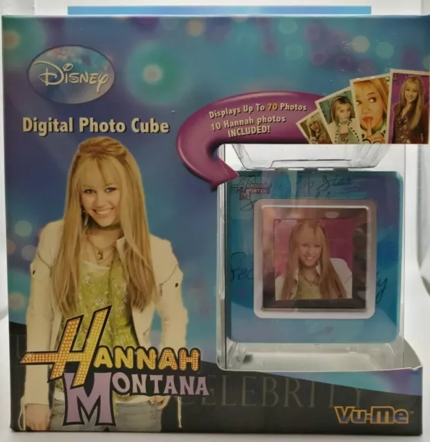 New Hannah Montana Digital Photo Cube Viewer Blue Disney Channel 70 Photos Vu-Me