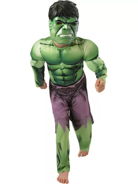 Deluxe Incredible Hulk Age 3-8 Boys Fancy Dress Kids Marvel Avengers Costume@UK