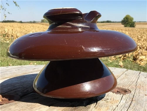 Brown Thomas Ceramic Porcelain Insulator, 2 Tier High Voltage Insulator A, 3