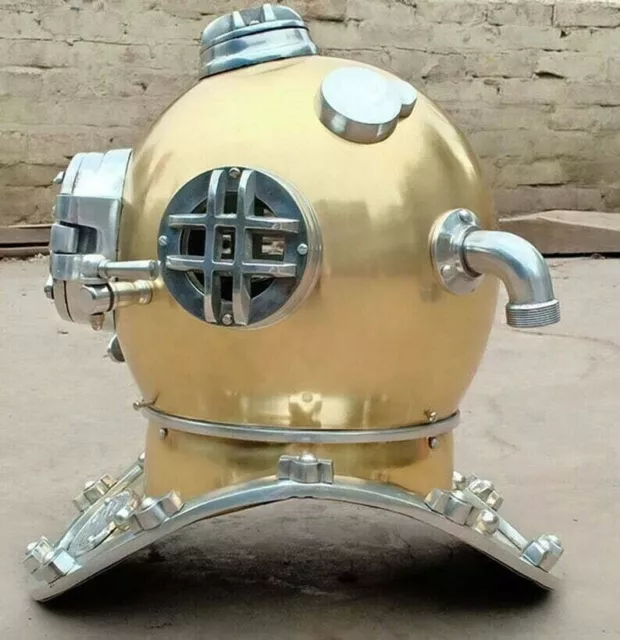 Diving Divers Helmet U.S Navy Mark V Full Size 18" Antique Brass  Diving Helmet