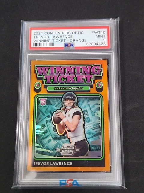 2021 Panini Contenders Optic TREVOR LAWRENCE Winning Ticket Orange /50 PSA 9 RC