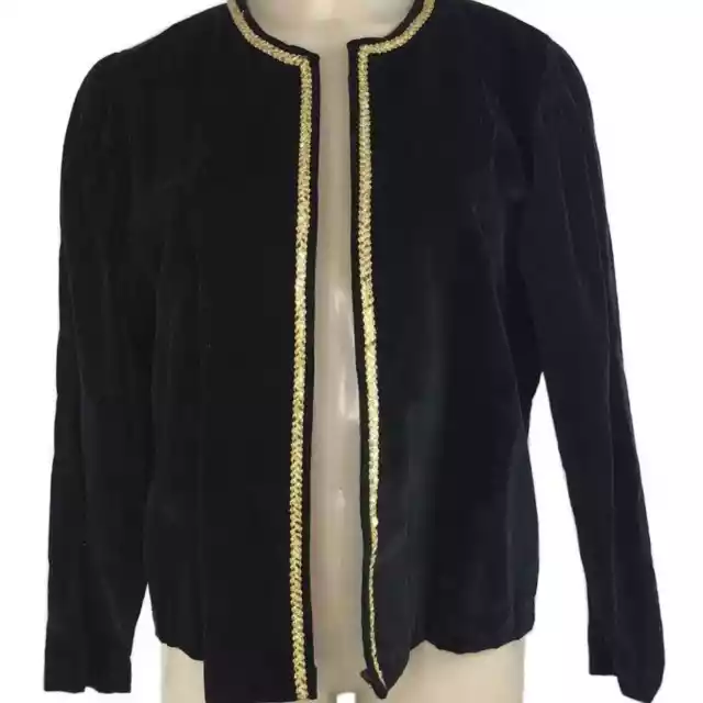 VINTAGE 1980’S BLACK Puff Sleeve Velvet Jacket Overcoat Size Small $39. ...