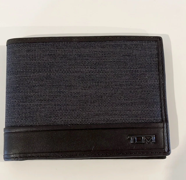 NWOT TUMI Alpha SLG Double Billfold Wallet Gray/Brown Retail $135