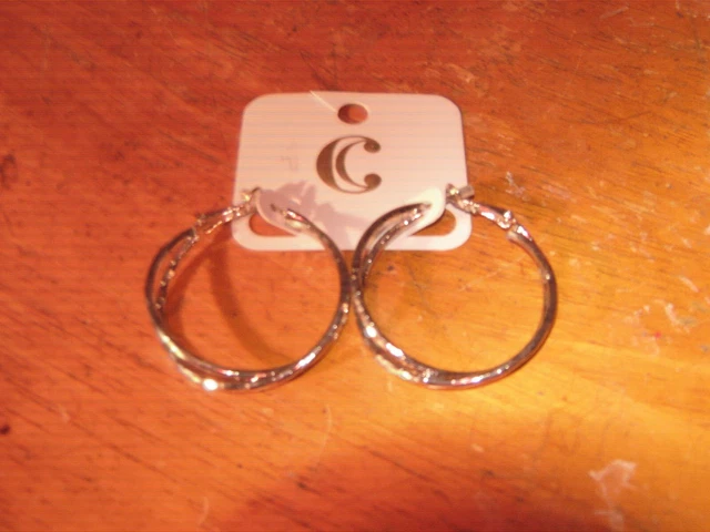 Charming Charlie Intertwined Doubled Hoop Pierced Earrings NEW