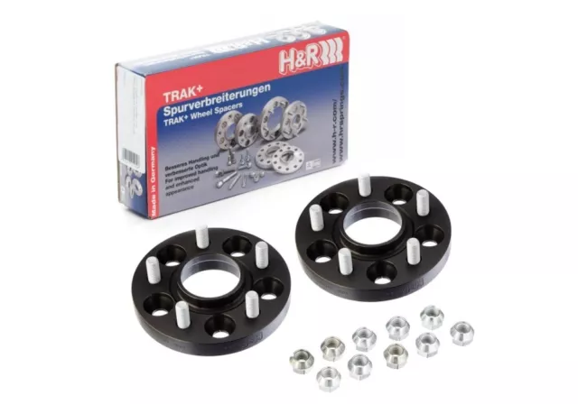 H&R 15mm DRM Wheel Spacers 5x114.3 12x1.25 CB:66mm for Nissan GT-R Black