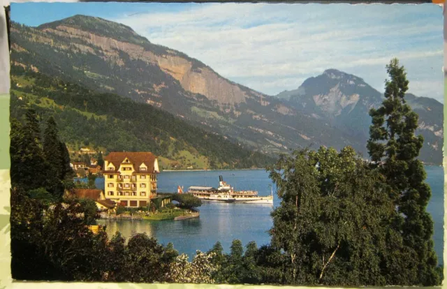 Switzerland Hotel Central am See Weggis Vierwaldstattersee - posted 1962