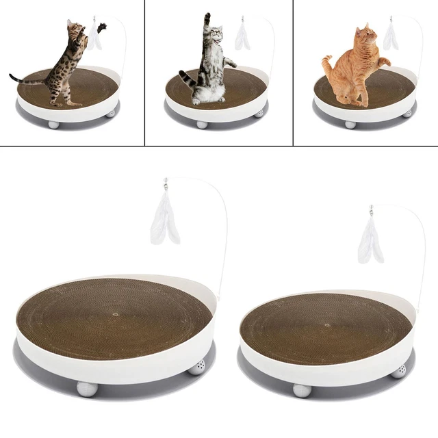 Tapis de jouet à plumes en carton pour chat, chaise longue pour chaton, lit