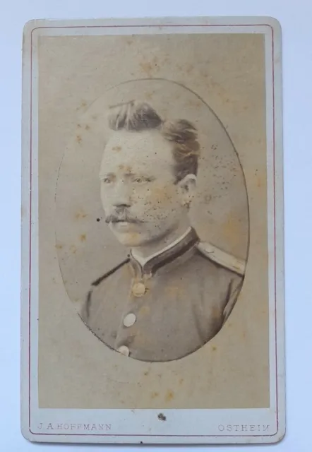 1880er Ostheim Rhön Portrait CDV Soldat Offizier Franken Bayern Atelier