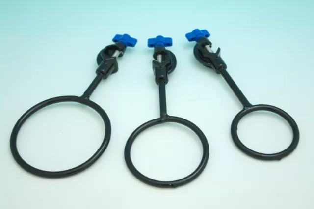 Lab cast iron Ring Stand, flask Support ring  Clamp (3 pieces) new