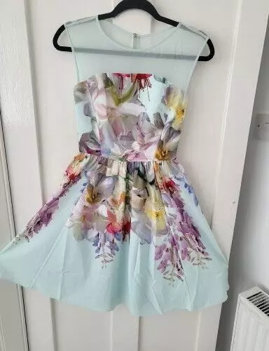 TED BAKER HANGING Gardens Florica Pleated Midi Dress Size 10 Ted Size 2 BNWT 199.99 PicClick UK