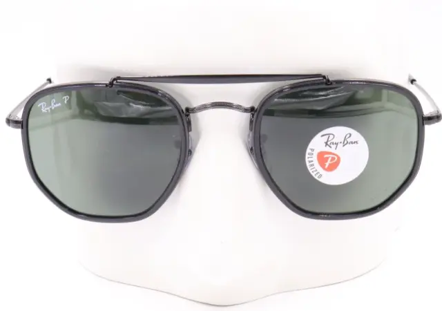 Ray-Ban The Marshal II Black G-15 Green Polarized Sunglasses RB3648M 002/58 52
