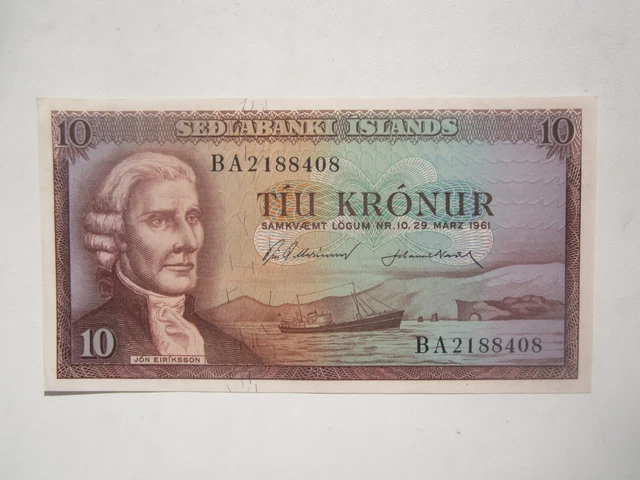 1961 Iceland 10 Kronur