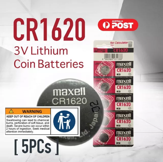 5x CR1620 3V Cell coin lithium button battery DL1620 ECR1620 GPCR1620