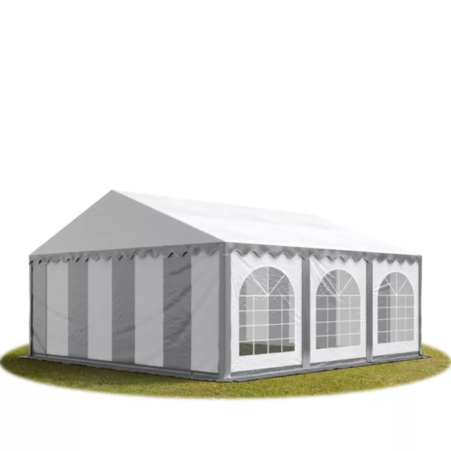 5x6m PVC Partyzelt Bierzelt Zelt Gartenzelt Festzelt Pavillon grau-weiß NEU