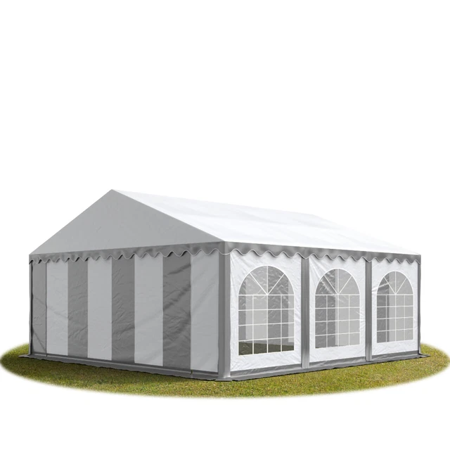 Partyzelt 6x10m Aus Robuster 560g/m² PVC-Plane – Wasserdichtes Gartenzelt In Weiß-Grau