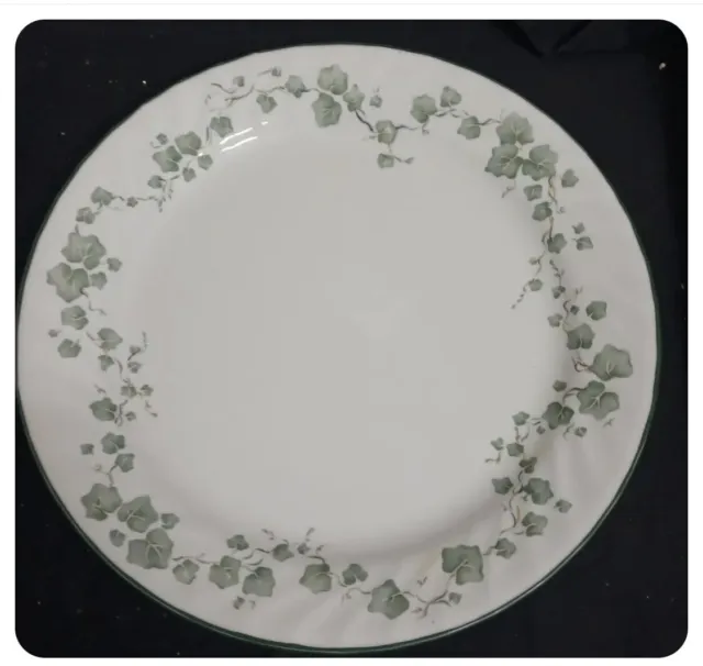3 - Vintage Corelle Callaway Ivy Dinner Plates 10¼" Green Ivy Vine w/Swirl Edge